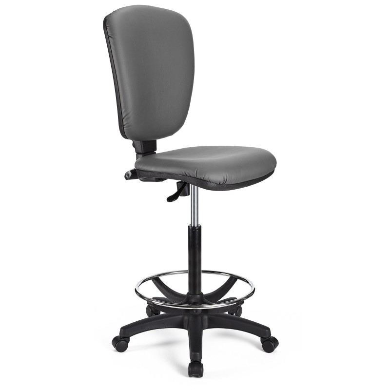 Taburete de oficina CALIPSO SIN BRAZOS PIEL en color negro