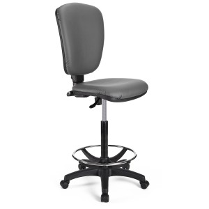 Taburete de oficina CALIPSO SIN BRAZOS PIEL en color negro