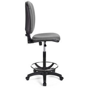 Taburete de oficina CALIPSO SIN BRAZOS PIEL en color negro