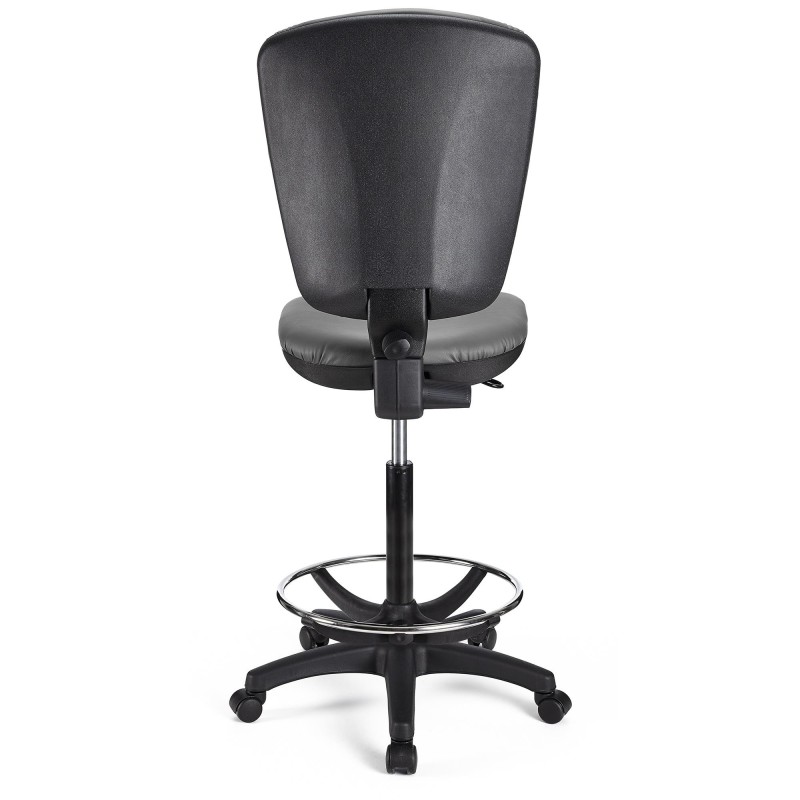 Taburete de oficina CALIPSO SIN BRAZOS PIEL en color negro