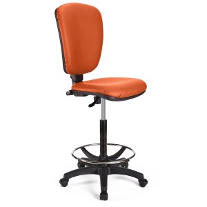 Taburete de oficina CALIPSO SIN BRAZOS PIEL en color negro