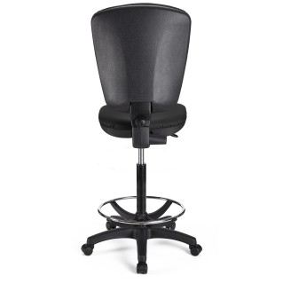 Taburete de oficina CALIPSO SIN BRAZOS PIEL en color negro 2