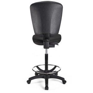 Taburete de oficina CALIPSO SIN BRAZOS PIEL en color negro