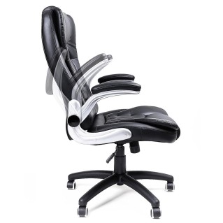 Silla de oficina COCO, en piel negra 2
