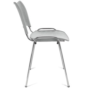 Silla de Confidente ELVA, apilable, Color Negro y Patas Cromadas