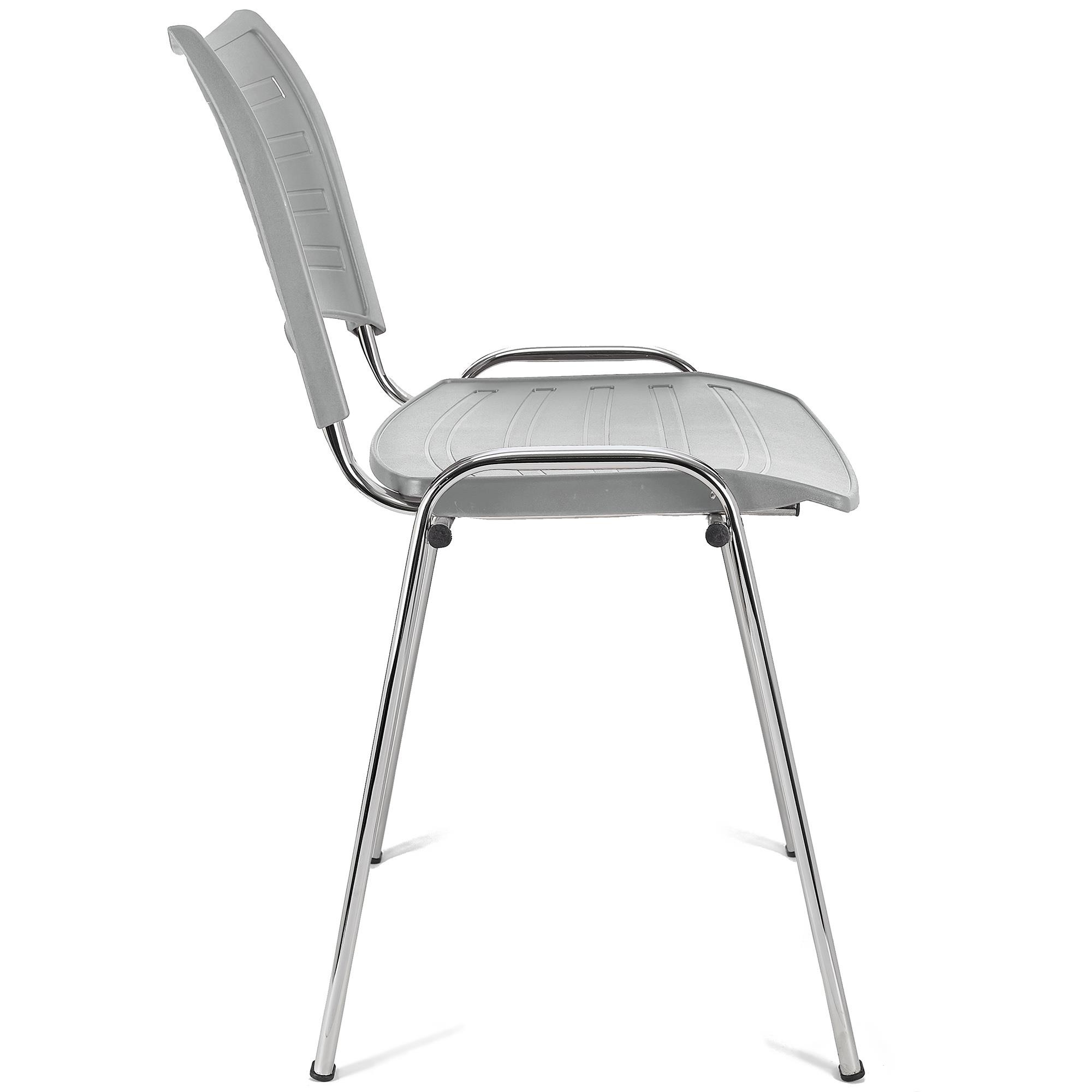 Silla de Confidente ELVA, apilable y muy práctica, gran calidad, Color Negro y Patas Cromadas