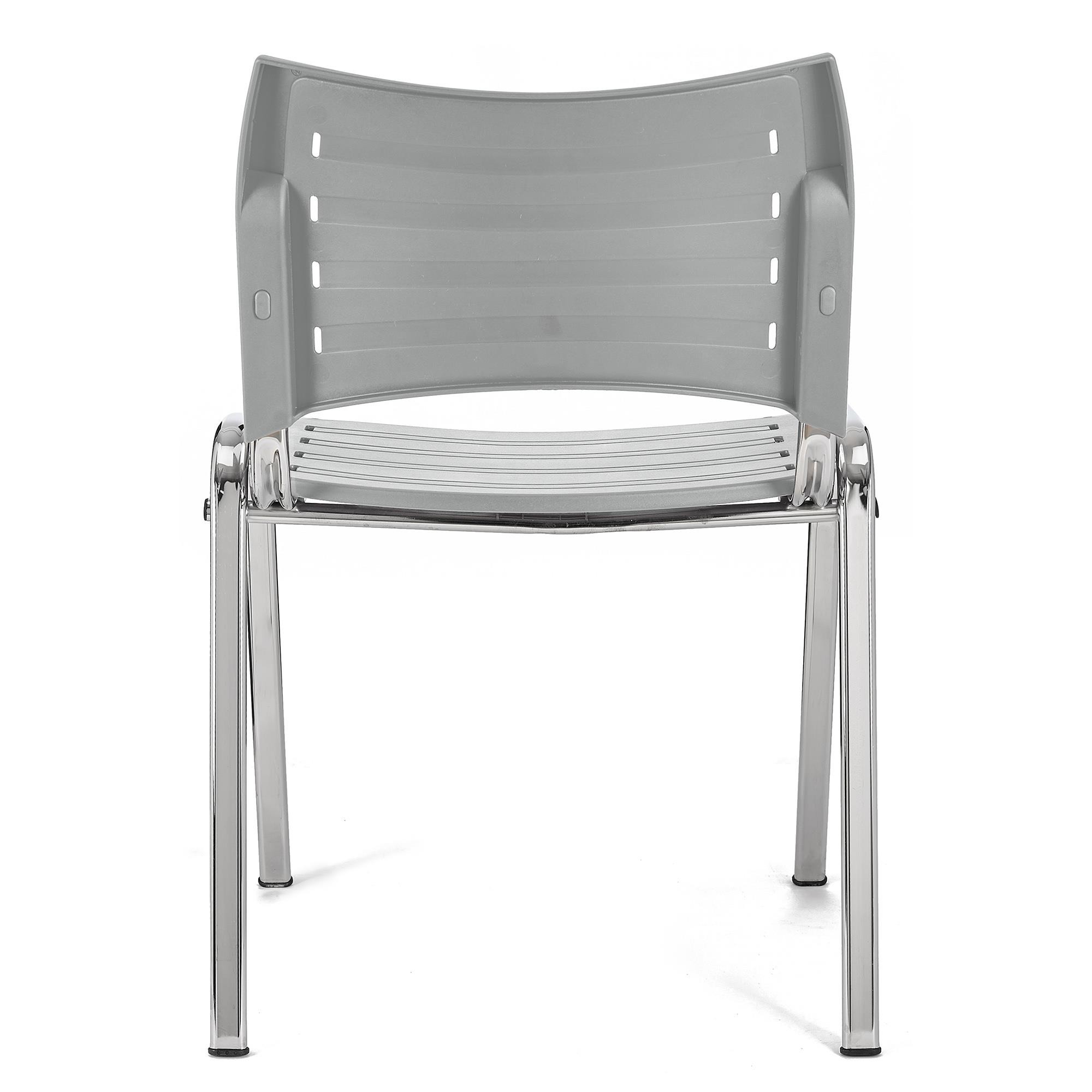 Silla de Confidente ELVA, apilable y muy práctica, gran calidad, Color Negro y Patas Cromadas
