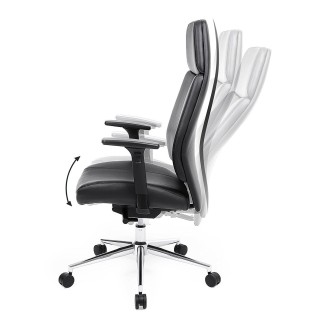 Silla de oficina PEDRA, mecanismo sincronizado, piel negra 2