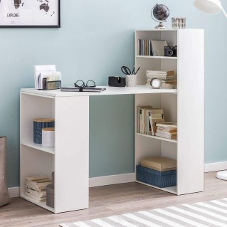 Mesa de ordenador YASMIN en madera color blanco
