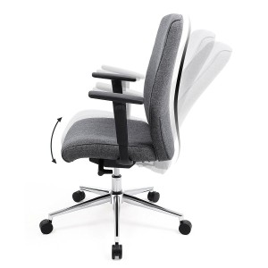 Silla de oficina YAKI, mecanismo sincronizado, tela gris