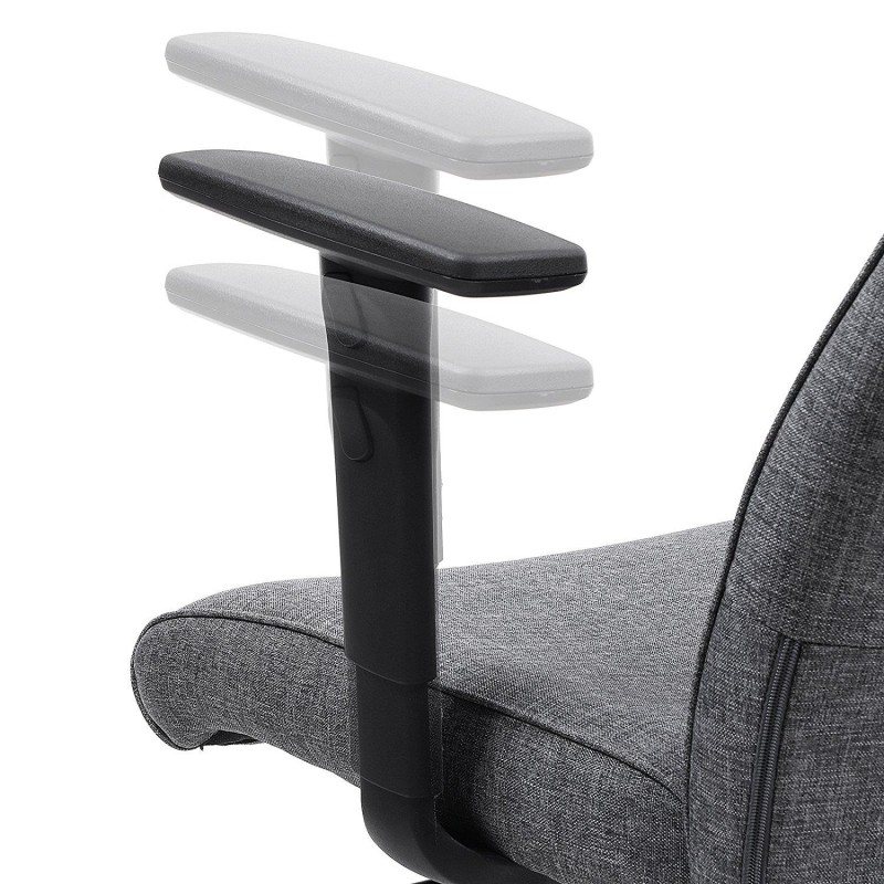 Silla de oficina YAKI, mecanismo sincronizado, tela gris