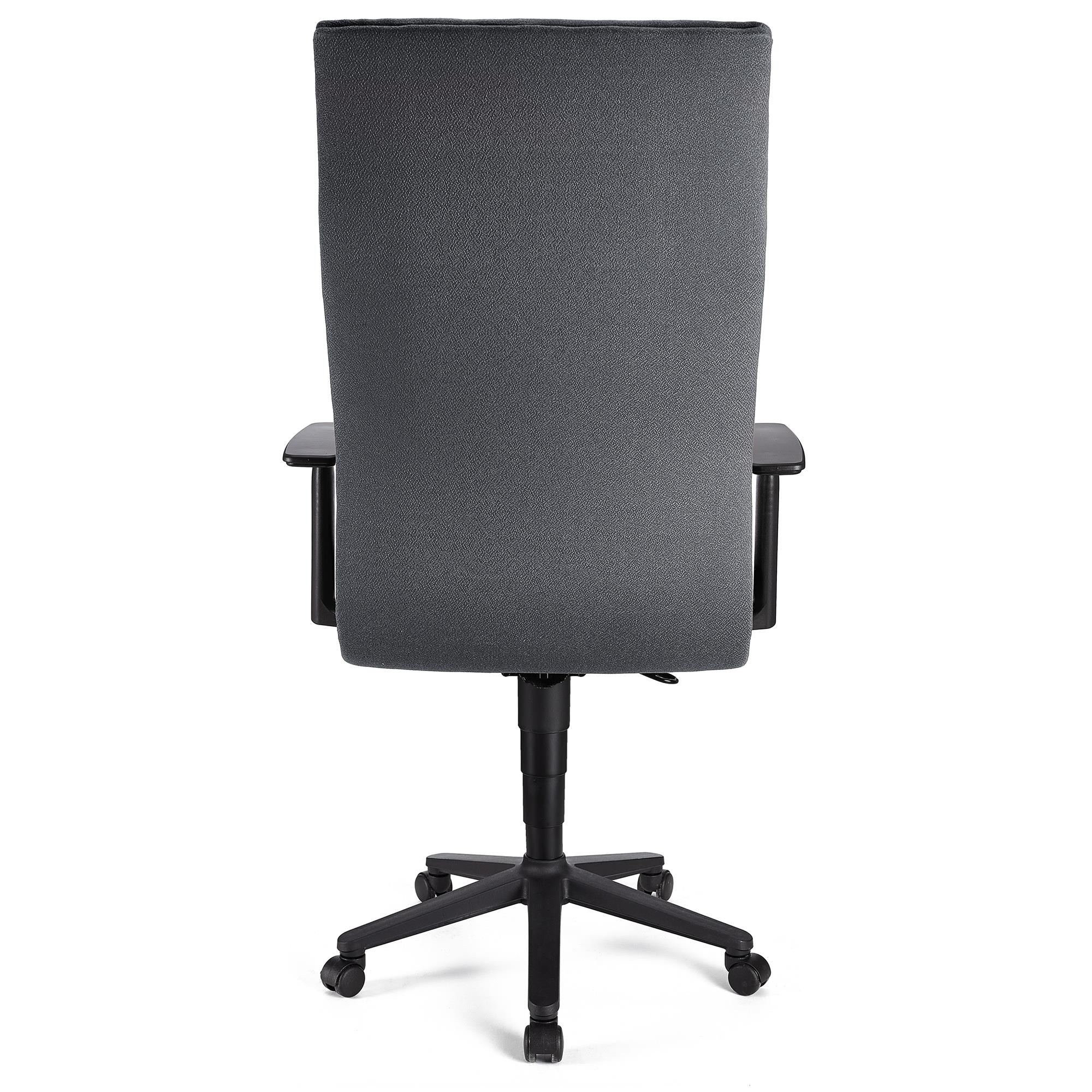 Sillón de Oficina ANIBAL, Respaldo Alto, Brazos Ajustables, Acolchado en Tela Negro