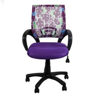 Silla de oficina VISTO JUNIOR diseño juvenil, asiento acolchado, en morado