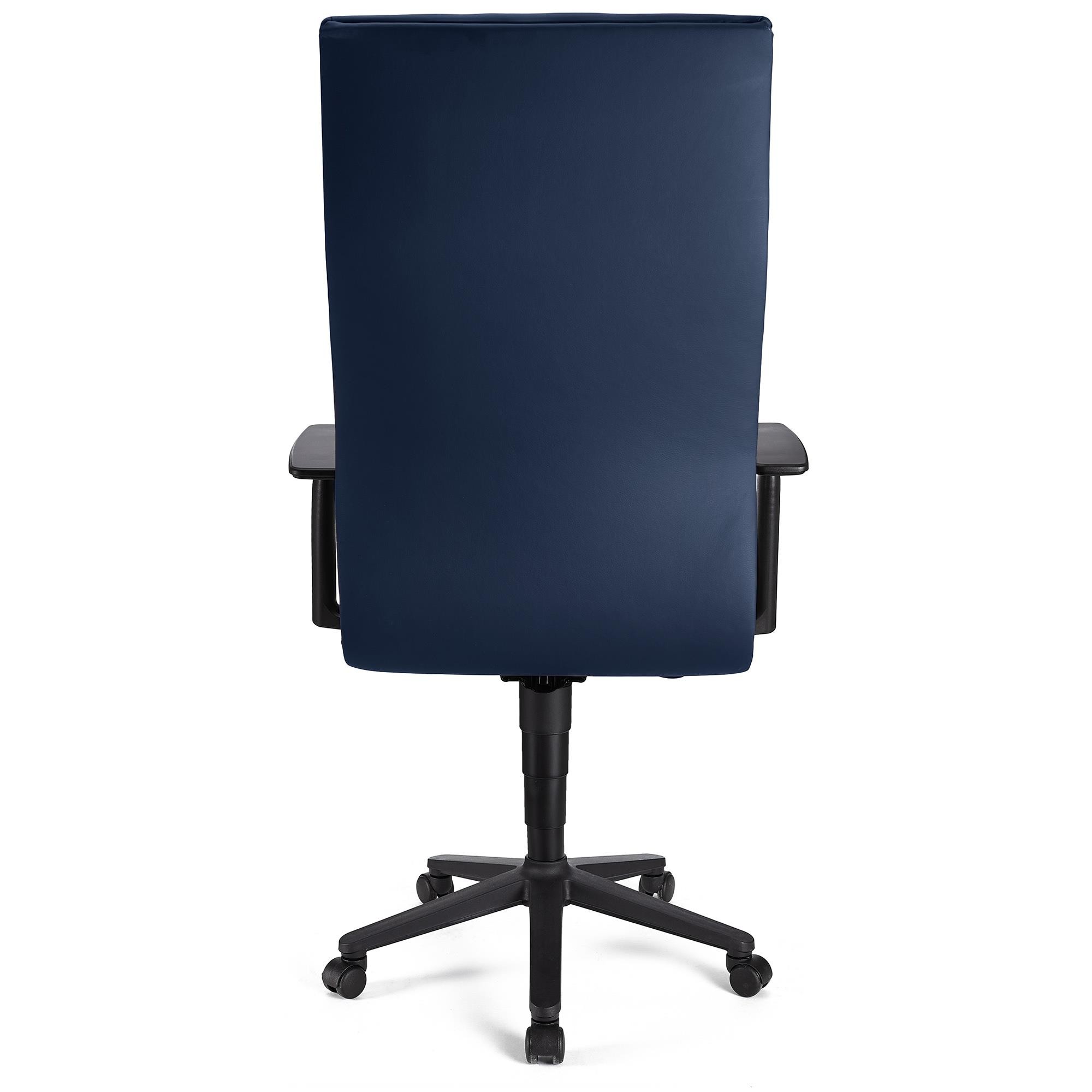 Sillón de Oficina ANIBAL PIEL, Respaldo Alto, Brazos Ajustables, Acolchado en Color Negro