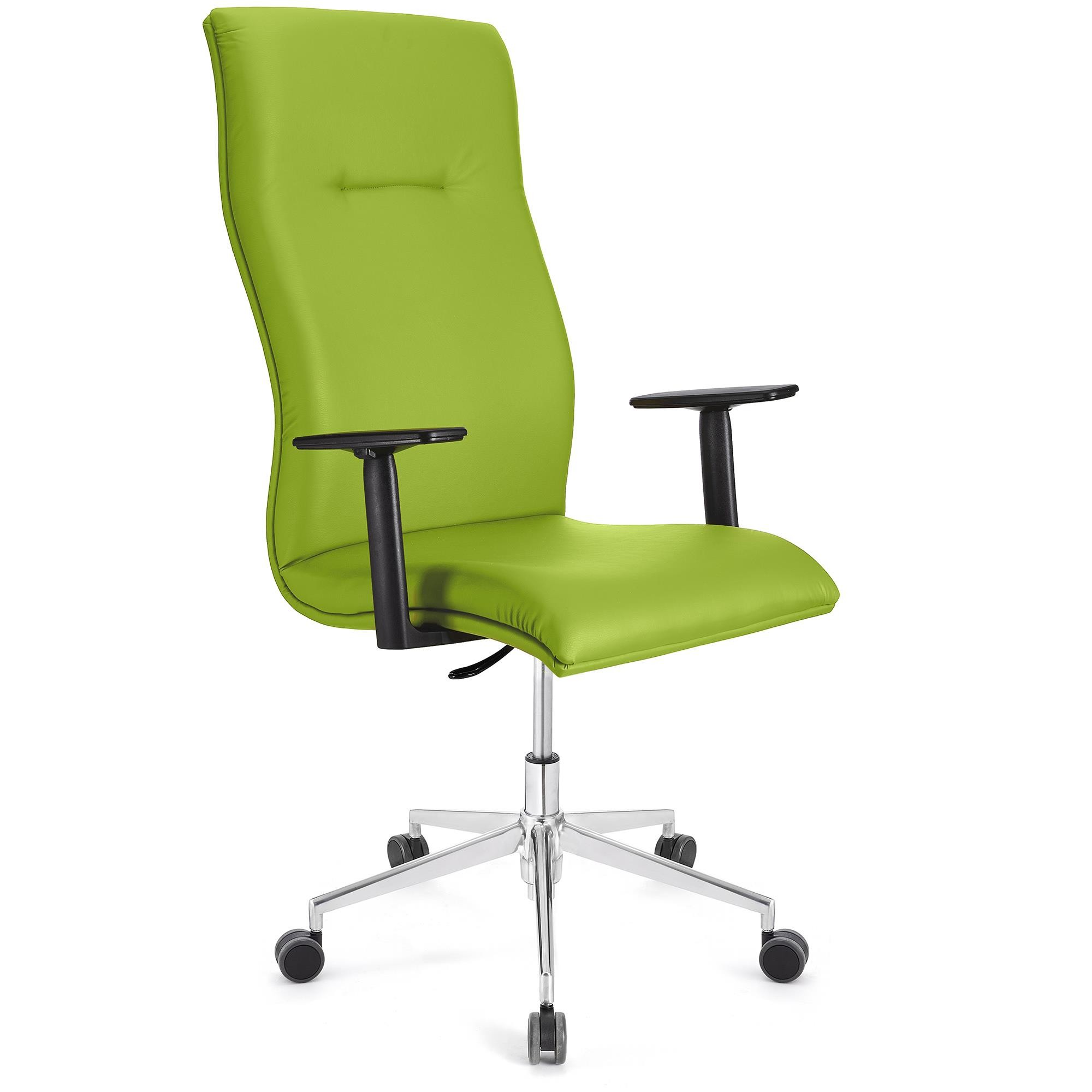Sillón de Oficina ANIBAL PRO PIEL, Respaldo Alto, Brazos Ajustables, Acolchado en Color Negro