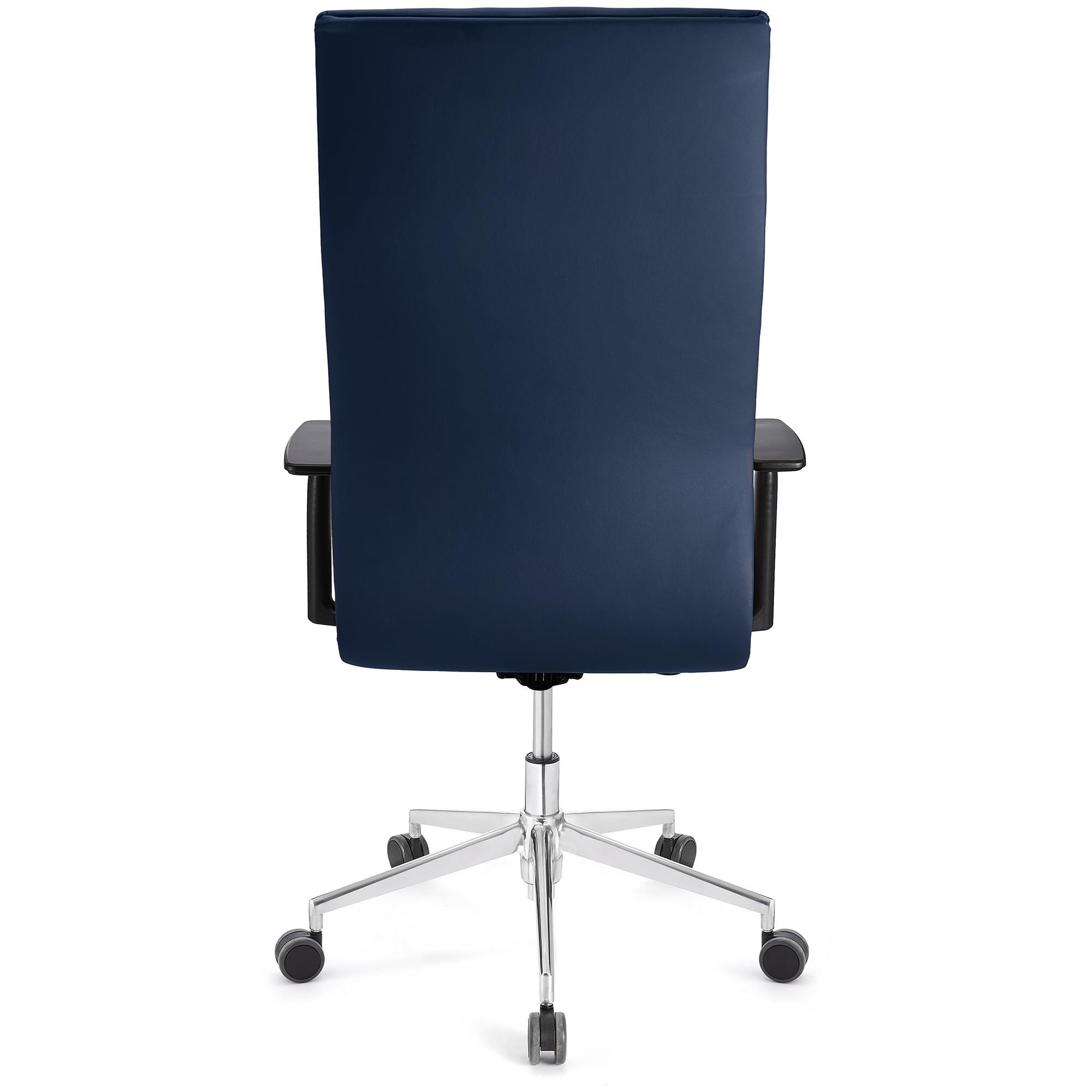 Sillón de Oficina ANIBAL PRO PIEL, Respaldo Alto, Brazos Ajustables, Acolchado en Color Negro
