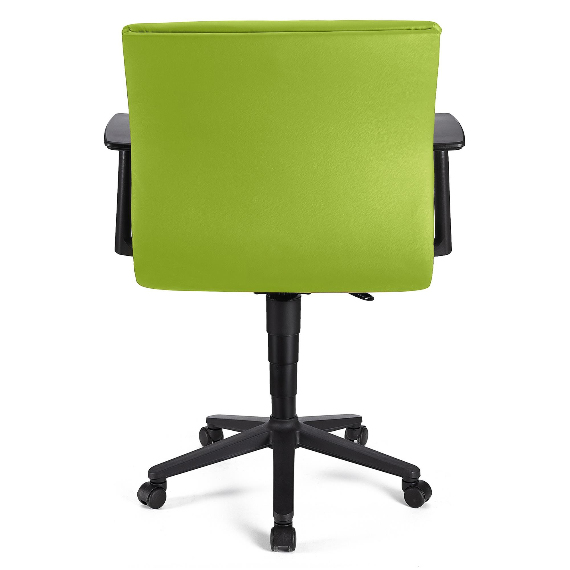 Silla de Oficina ANIBAL BASE PIEL, Brazos Ajustables, Acolchado en Color Negro