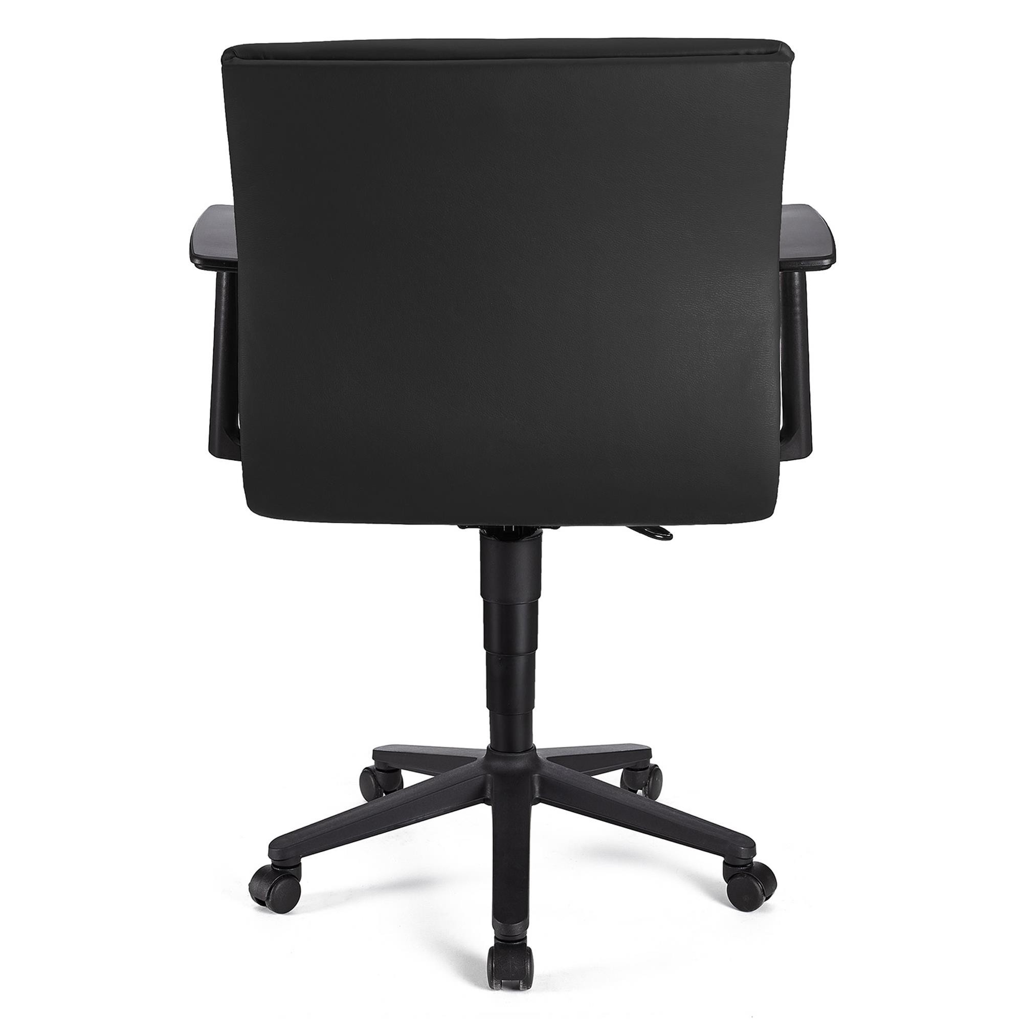 Silla de Oficina ANIBAL BASE PIEL, Brazos Ajustables, Acolchado en Color Negro