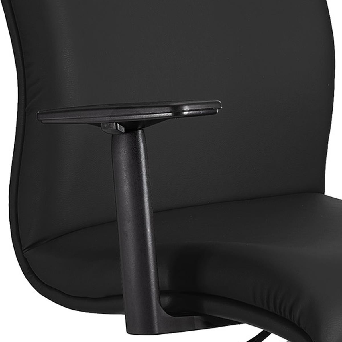 Silla de Oficina ANIBAL BASE PIEL, Brazos Ajustables, Acolchado en Color Negro