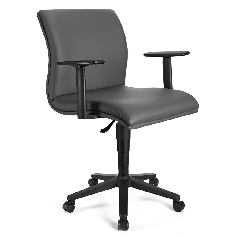 Silla de Oficina ANIBAL BASE PIEL en negro
