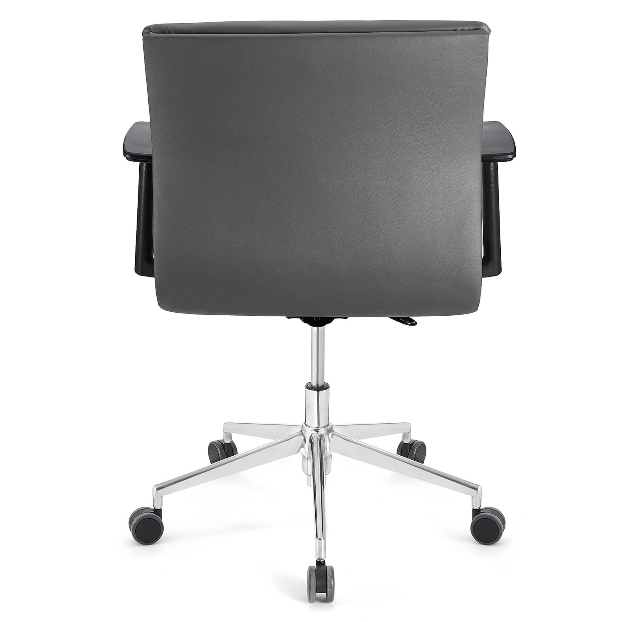 Silla de Oficina ANIBAL BASE PRO PIEL, Brazos Ajustables, Acolchado en Color Negro