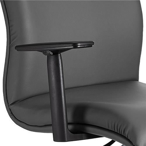 Silla de Oficina ANIBAL BASE PRO PIEL, Brazos Ajustables, Acolchado en Color Negro
