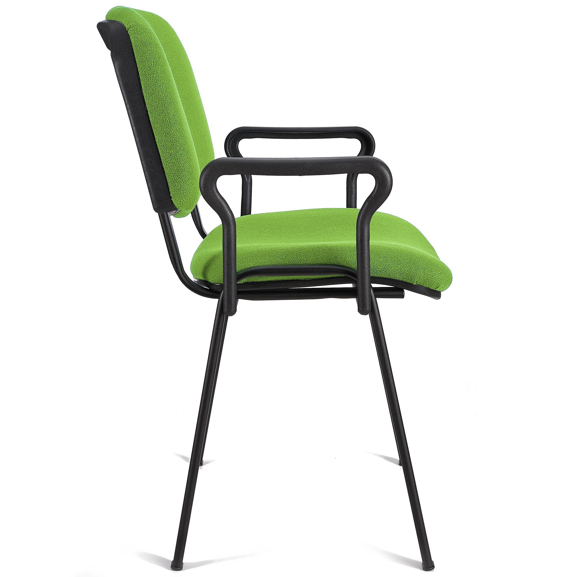 Silla de Confidente MOBY BASE CON BRAZOS, Cómoda y Práctica, Patas Negras y Tela Negra
