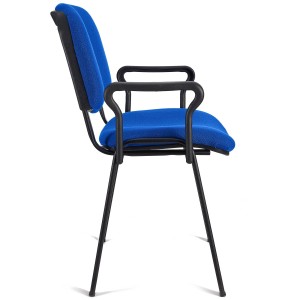 Silla de confidente MOBY BASE CON BRAZOS, patas negras y tela negro