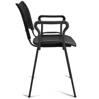 Silla de confidente ELVA CON BRAZOS, patas negras y color negro 2