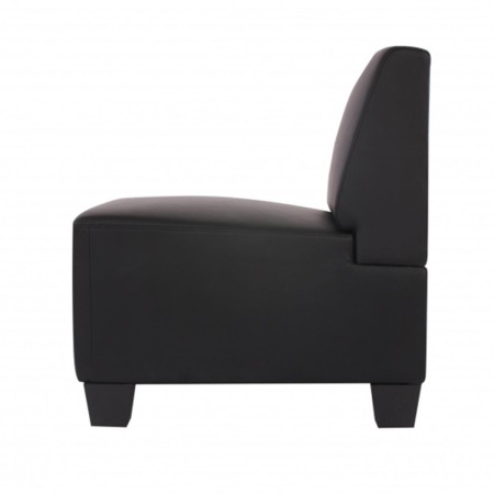 Sofá 3 plazas LONY, Gran Acolchado, en Piel color Negro