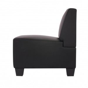 Sofá 3 plazas LONY, Gran Acolchado, en Piel color Negro