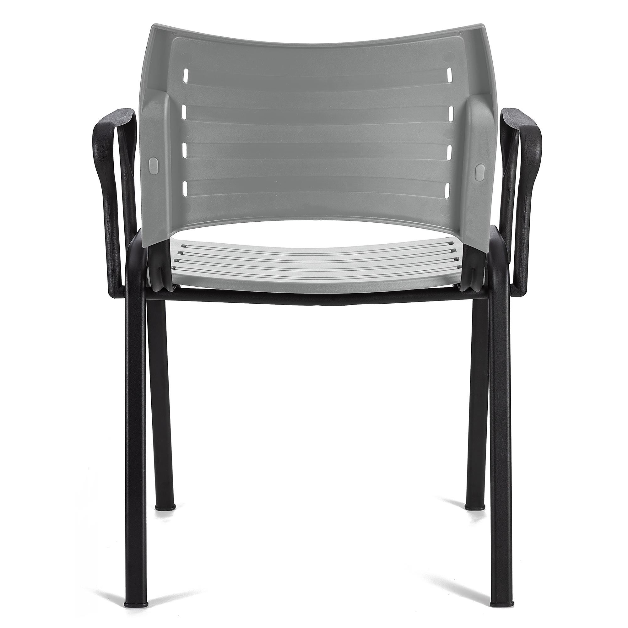 Silla de Confidente ELVA CON BRAZOS, Apilable y Práctica, Patas Negras y Color Negro