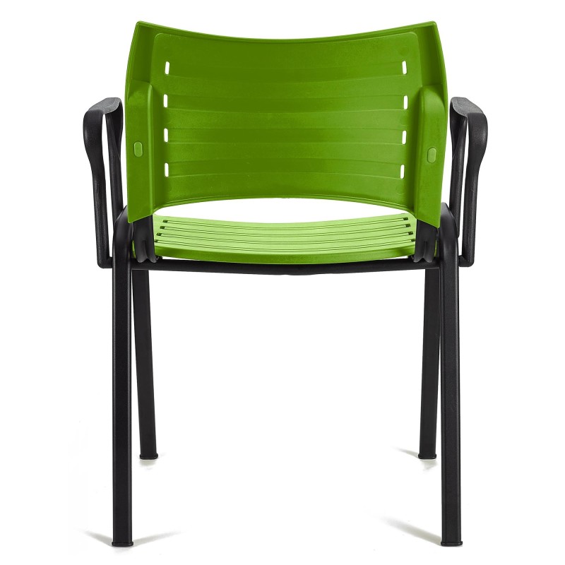 Silla de confidente ELVA CON BRAZOS, patas negras y color negro
