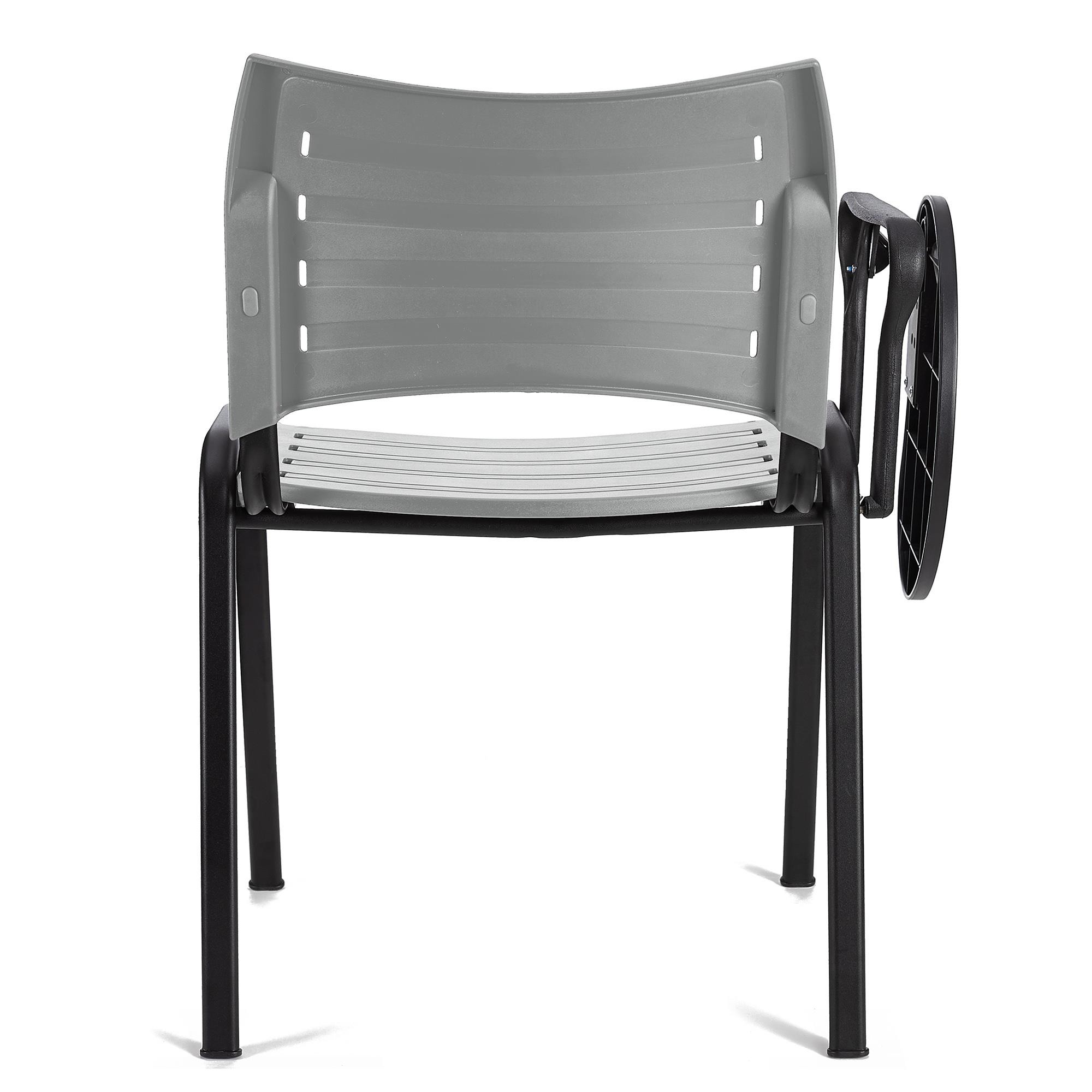 Silla de Confidente ELVA CON PALA, Apilable y Práctica, Patas Negras y Color Negro