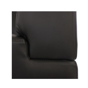 Sofá 4 plazas LONY, Reposabrazos Altos, en Piel color Negro