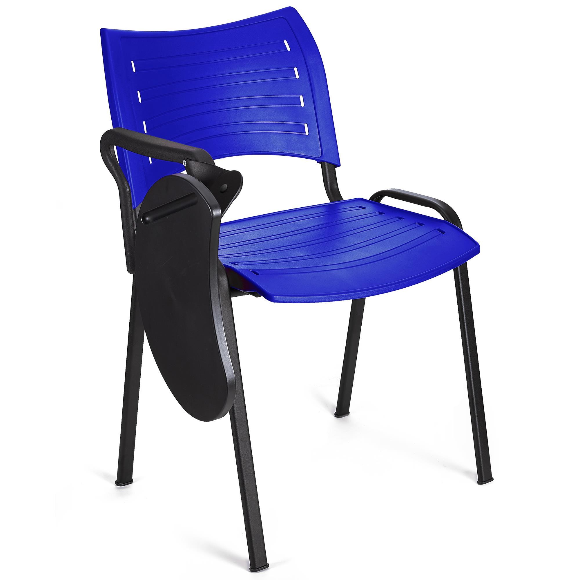 Silla de Confidente ELVA CON PALA, Apilable y Práctica, Patas Negras y Color Negro