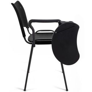 Silla de confidente ELVA CON PALA, patas negras y color negro 2