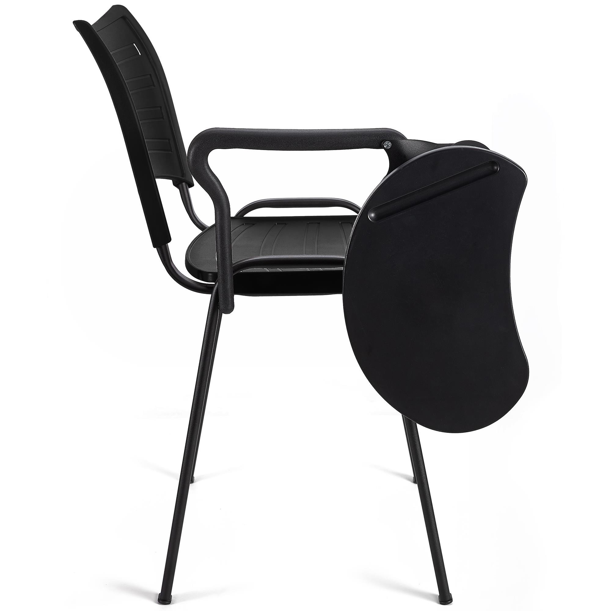Silla de Confidente ELVA CON PALA, Apilable y Práctica, Patas Negras y Color Negro