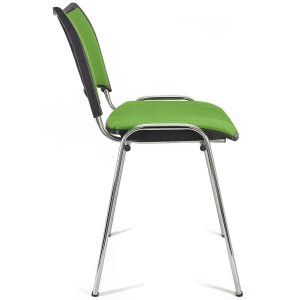 Silla de Confidente ROMEL con Patas Cromadas en Tela Negra