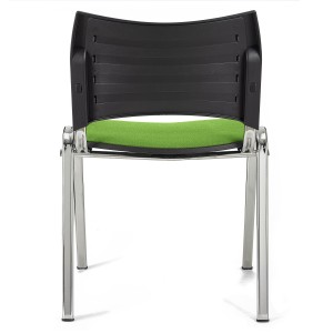 Silla de Confidente ROMEL con Patas Cromadas en Tela Negra