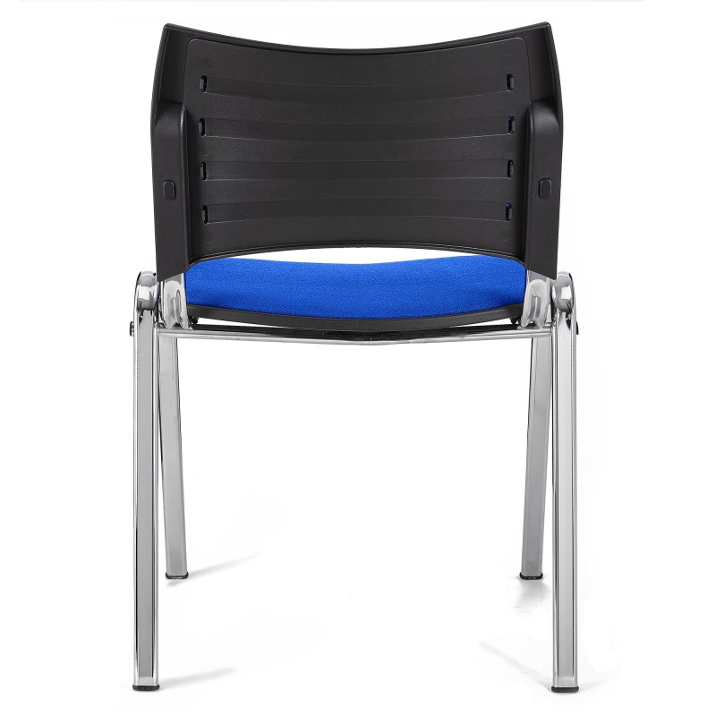 Silla de Confidente ROMEL con Patas Cromadas en Tela Negra