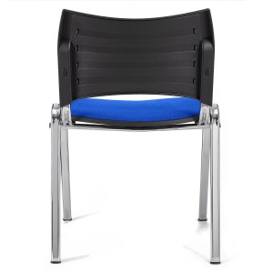 Silla de Confidente ROMEL con Patas Cromadas en Tela Negra