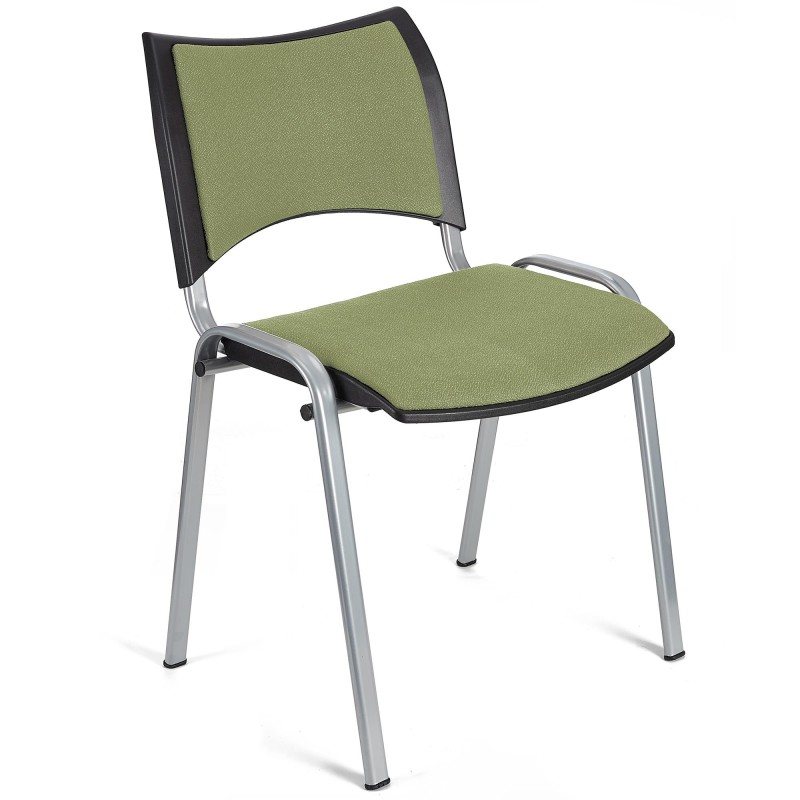 Silla de Confidente ROMEL con Patas Grises en Tela negra