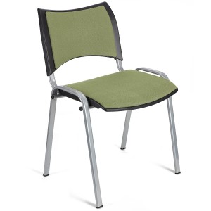 Silla de Confidente ROMEL con Patas Grises en Tela negra