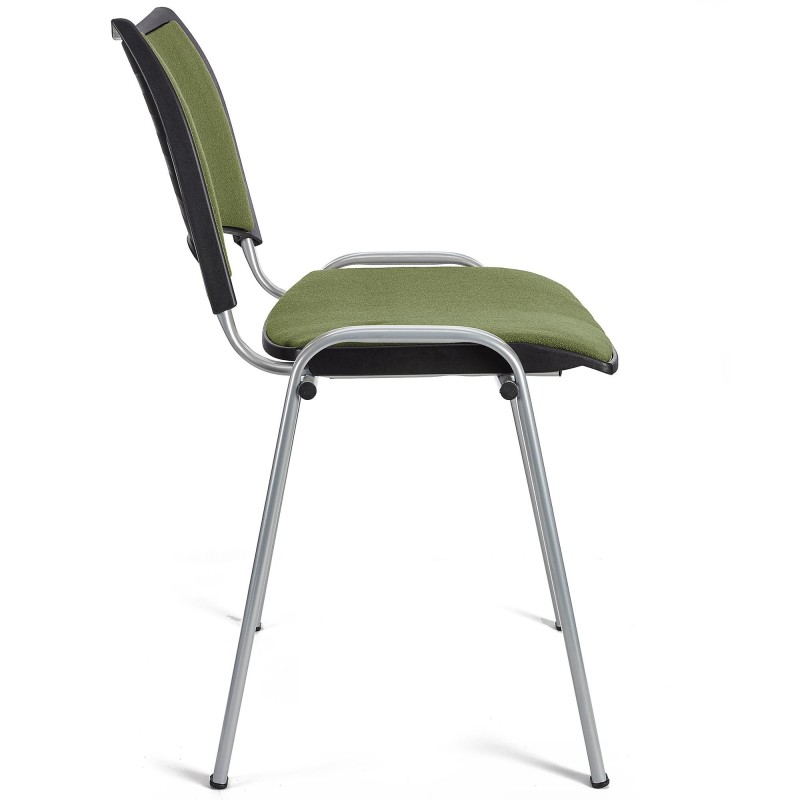 Silla de Confidente ROMEL con Patas Grises en Tela negra
