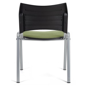 Silla de Confidente ROMEL con Patas Grises en Tela negra