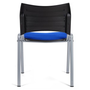 Silla de Confidente ROMEL con Patas Grises en Tela negra