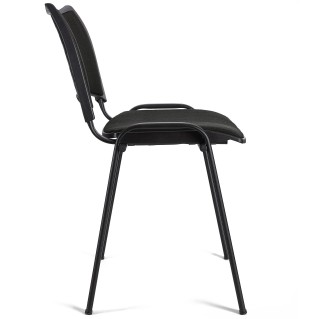 Silla de Confidente ROMEL con Patas Negras en Tela Negra 2