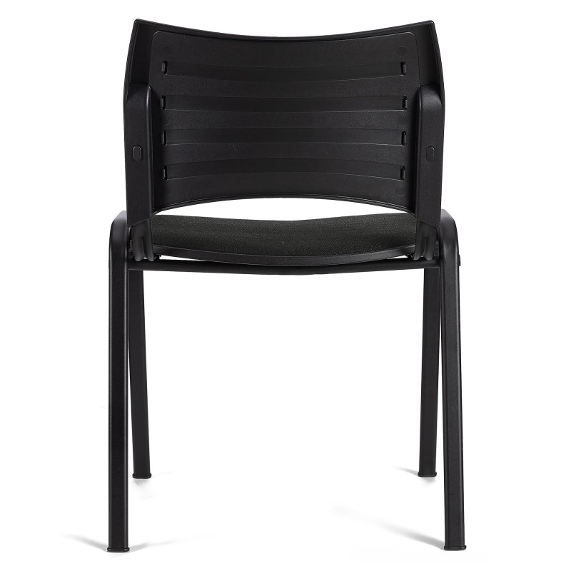 Silla de Confidente ROMEL con Patas Negras en Tela Negra