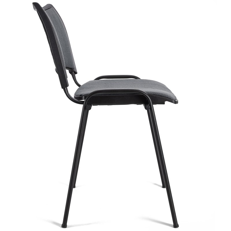 Silla de Confidente ROMEL con Patas Negras en Tela Negra
